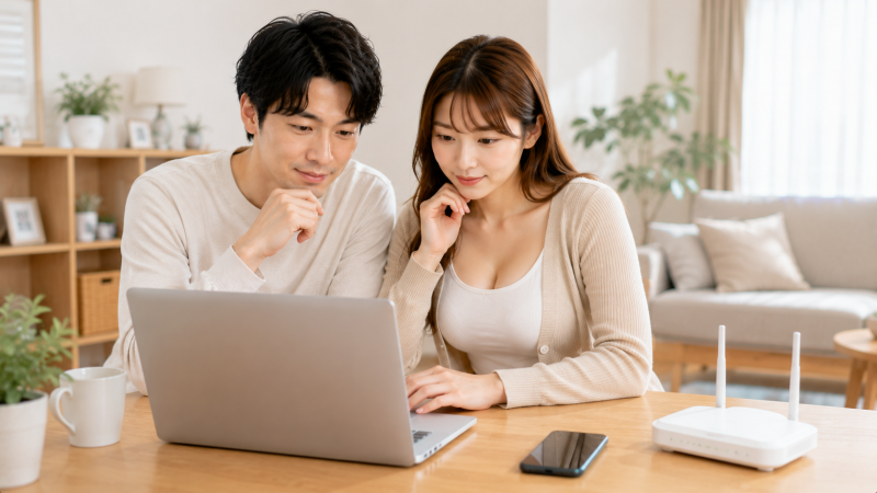 光コラボの通信速度や契約条件を確認する人