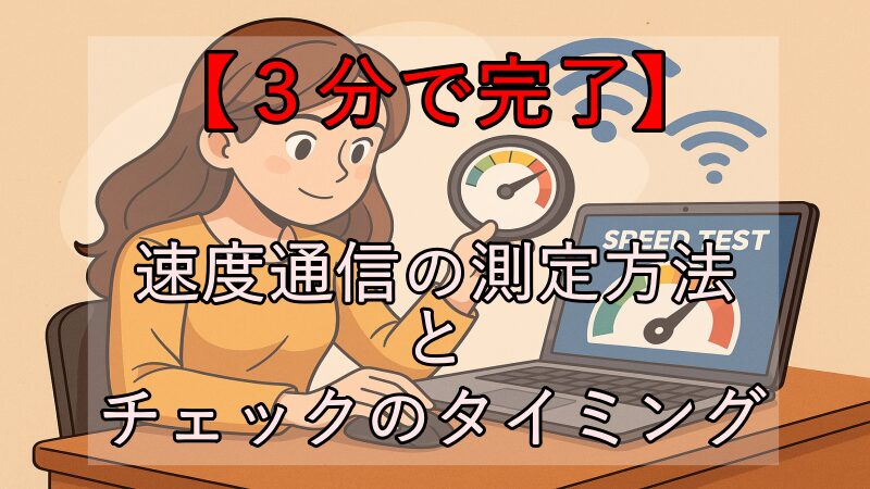 【３分で完了】通信速度の測定方法とチェックのタイミング 