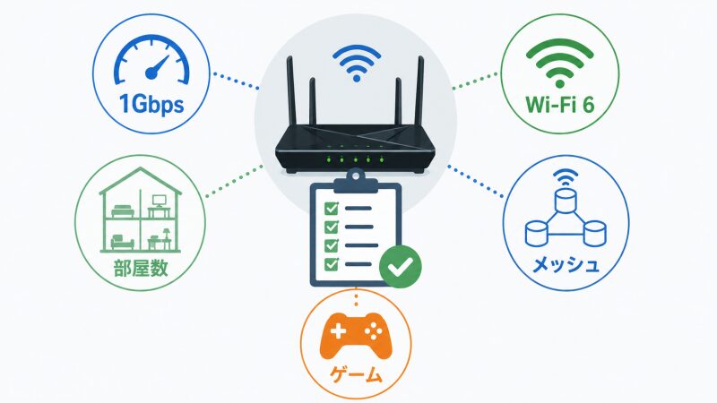 購入前チェック：1Gbps、Wi-Fi 6、部屋数、メッシュ、ゲーム