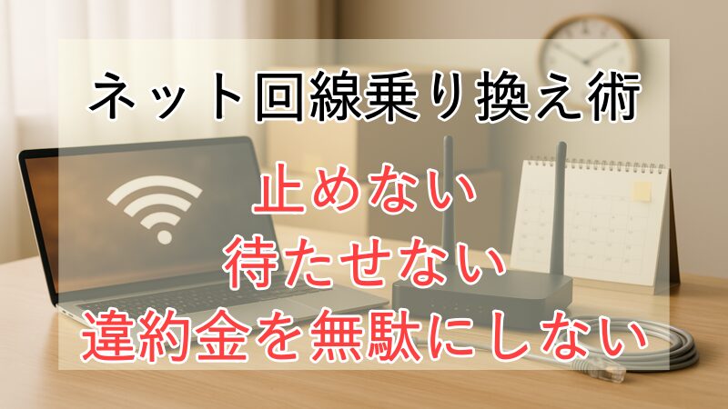 ネット回線乗り換え術｜止めない・待たせない・違約金を無駄にしない 