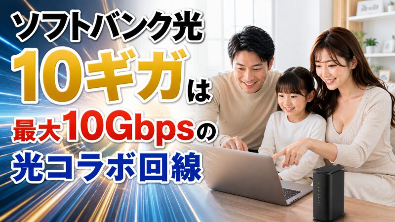 ソフトバンク光10ギガの仕組みを確認する家族