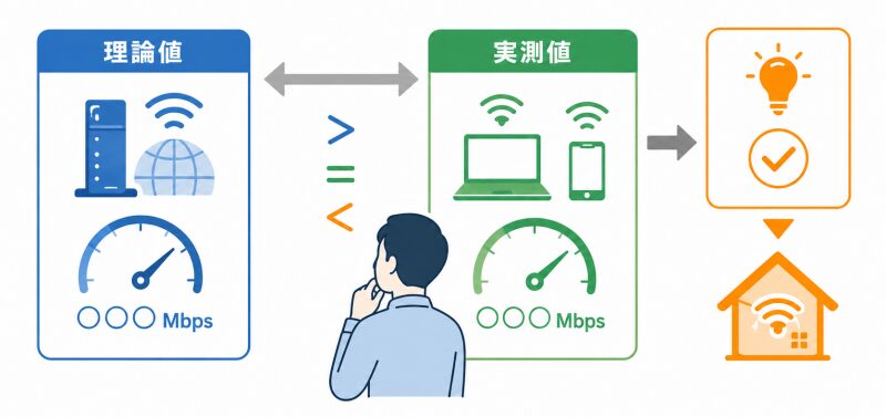 理論値と実測値を比べて回線環境を判断する人
