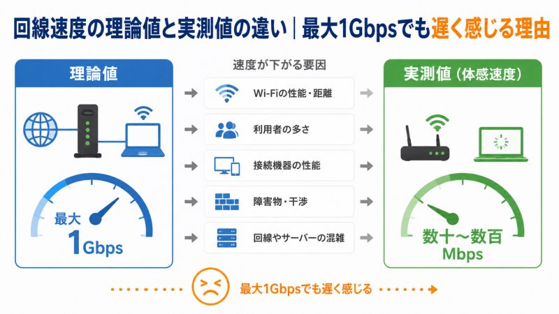 理論値とは？実測値・測定値との違いをネット回線でわかりやすく解説 