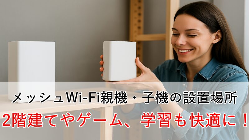 【体験談あり】メッシュWi-Fi親機・子機の設置場所|2階建てやゲーム、学習も快適に!