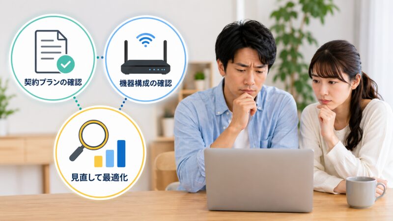 改善しない原因を考えている夫婦のイメージ