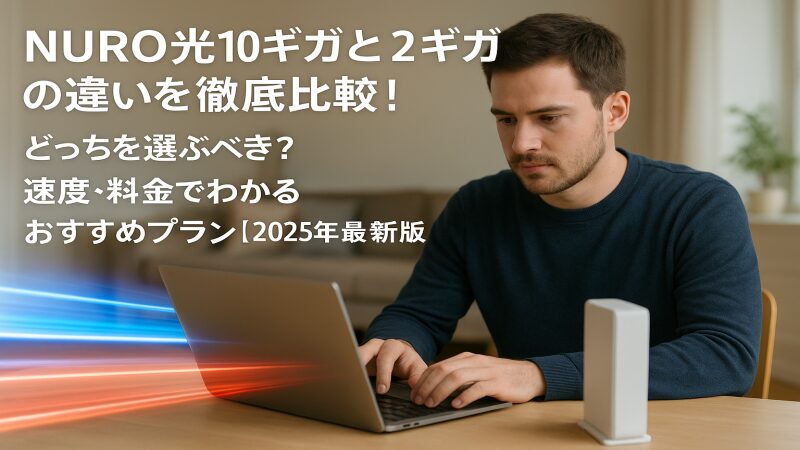 NURO光10ギガと2ギガの違いを徹底比較！どっちを選ぶべき？速度・料金でおすすめプランがわかる【2025年最新版】 