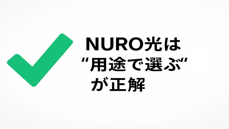 NURO光は“用途で選ぶ”が正解を表す画像