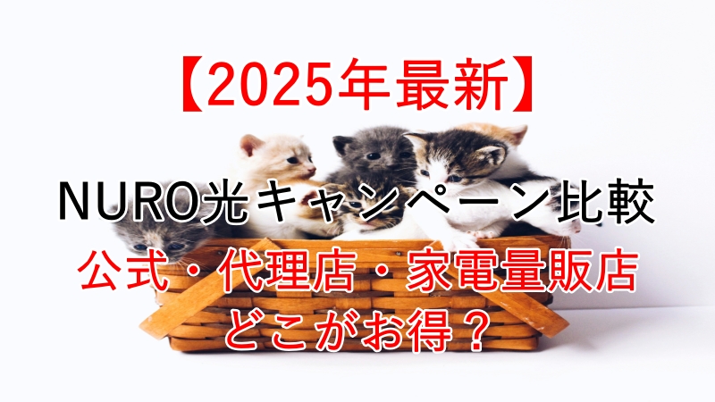 【2025年最新】NURO光キャンペーン比較、公式・代理店・家電量販店どこがお得？ 