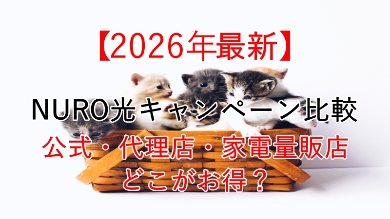 【2026年最新】NURO光キャンペーン比較、公式・代理店・家電量販店どこがお得？ 