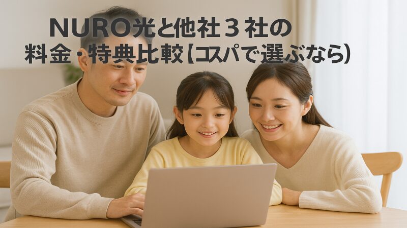 NURO光と他社を比較している画像