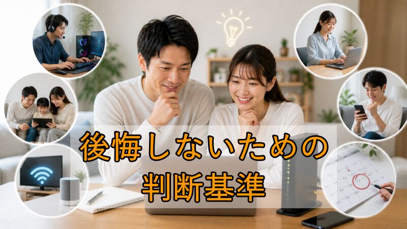 笑顔で納得している家族