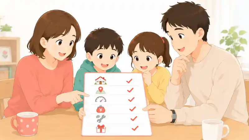 SoftBank 光＋の申込条件をチェックする家族