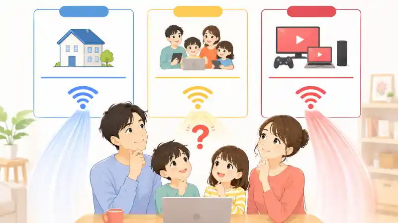 SoftBank 光＋の1ギガ・2.5ギガ・10ギガを比較する家族