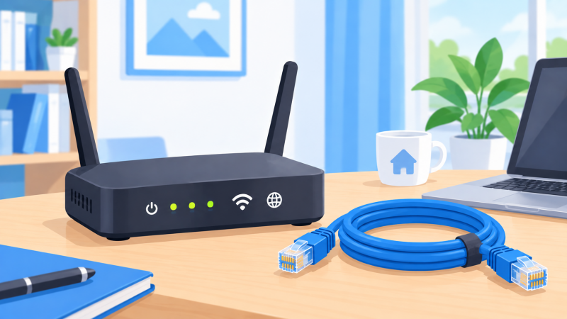 auひかり10ギガを使うために必要な10G対応ルーターとLANケーブルのイメージ
