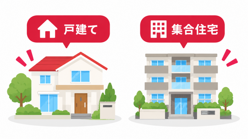 ドコモ光1ギガと10ギガの、戸建て・集合住宅別の月額料金を比較するイラスト